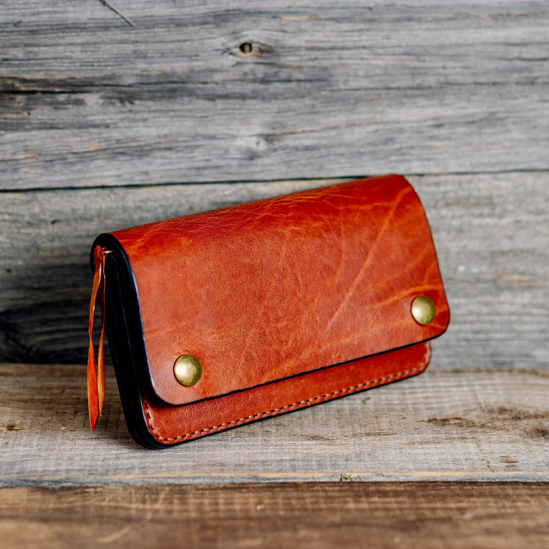 ”BigBill” - Premium Handmade Horween Leather Trucker Wallet, Zipper edit.