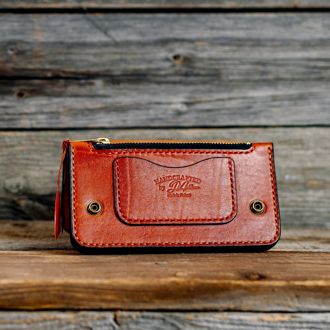 ”BigBill” - Premium Handmade Horween Leather Trucker Wallet, Zipper edit.
