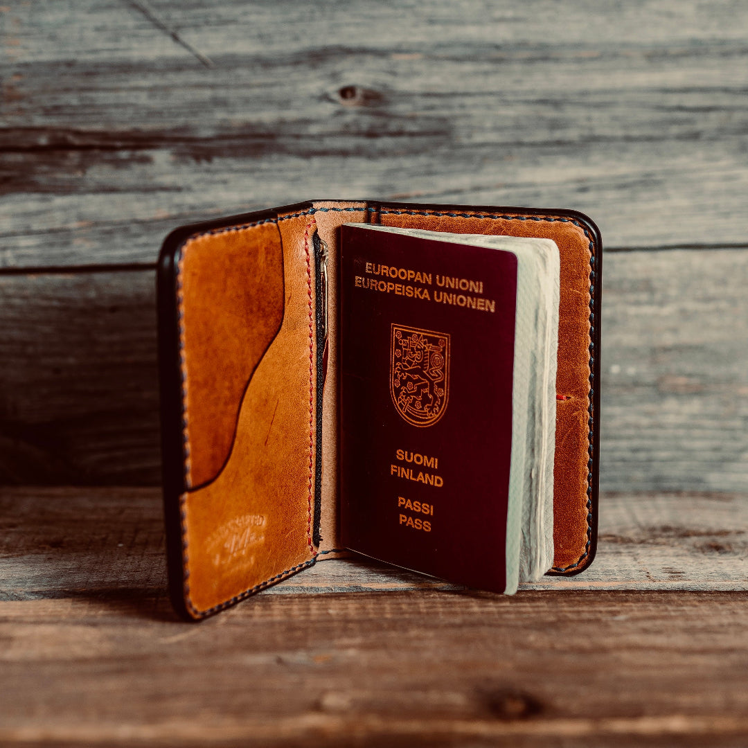 ”Indy” – Premium Handmade Horween Leather Passport Wallet