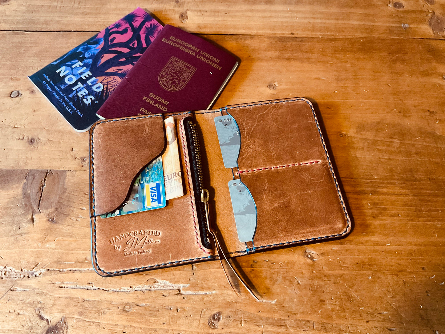 ”Indy” – Premium Handmade Horween Leather Passport Wallet