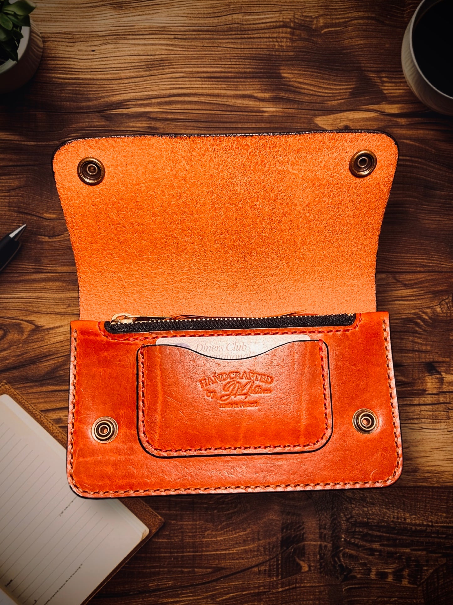 ”BigBill” - Premium Handmade Horween Leather Trucker Wallet, Zipper edit.