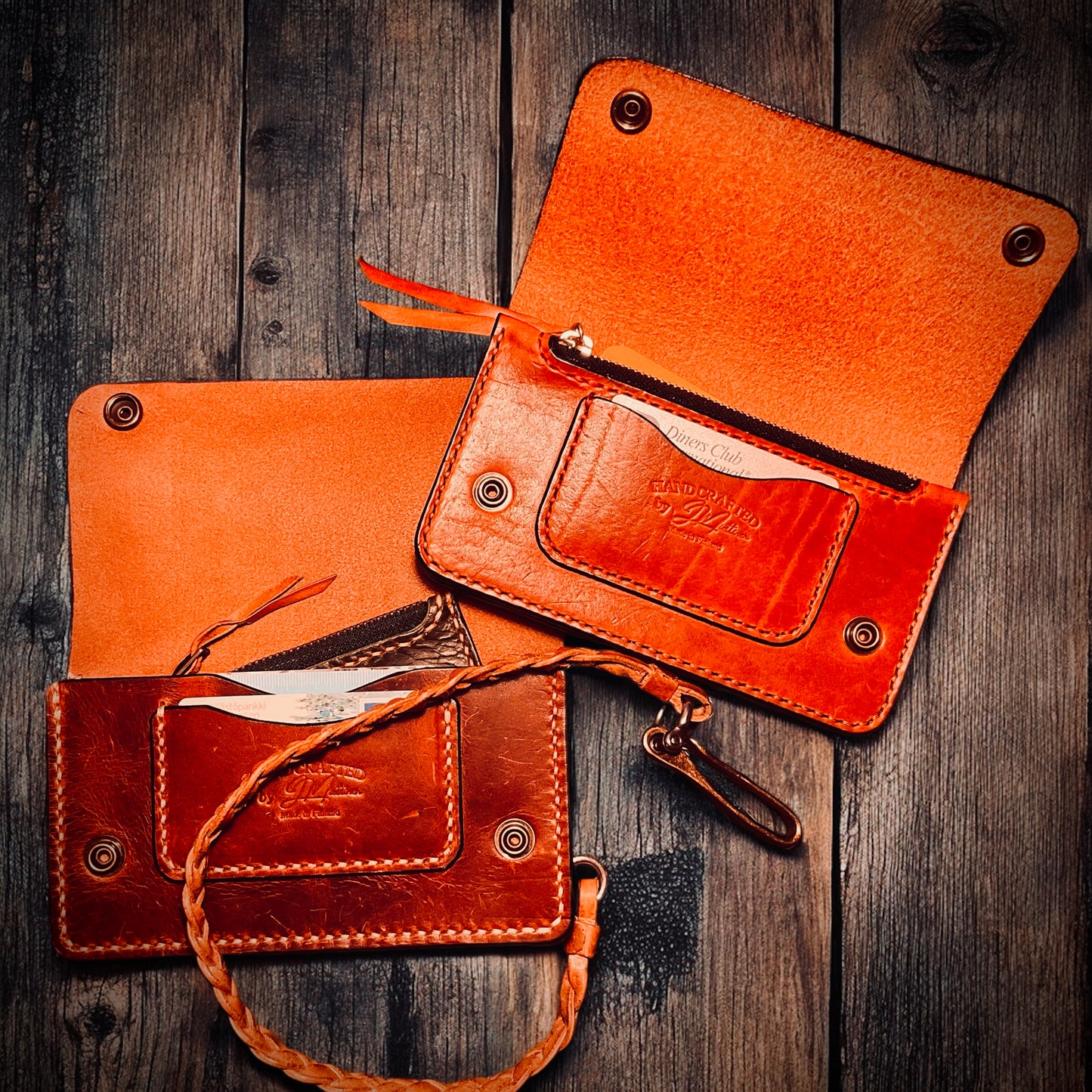 ”BigBill” - Premium Handmade Horween Leather Trucker Wallet, Bill sleeve edit.