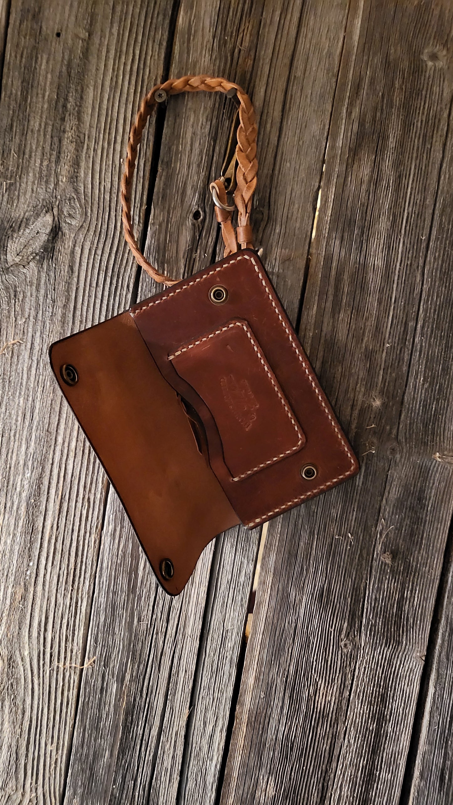 ”BigBill” - Premium Handmade Horween Leather Trucker Wallet, Bill sleeve edit.